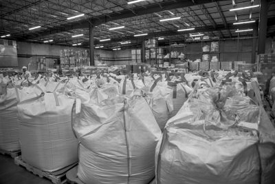 bulk product bags in storage