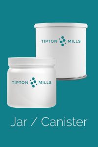 jar and canister samples with tipton mills foods as the label